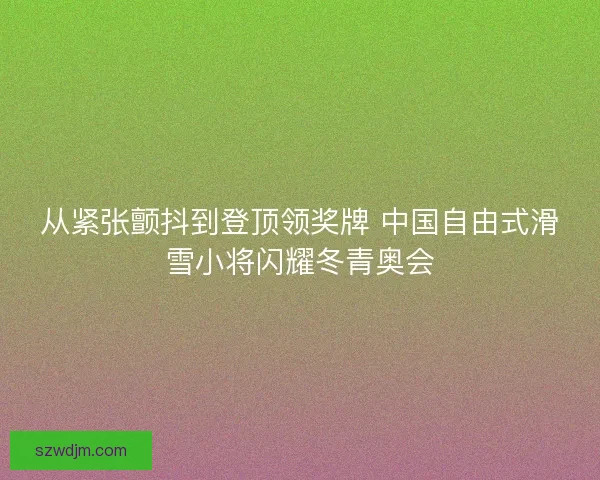从紧张颤抖到登顶领奖牌 中国自由式滑雪小将闪耀冬青奥会